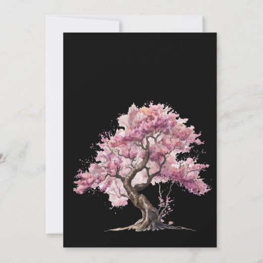 Waterverf Sakura Kersenbloem bruiloft uitnodiging (Achterkant)