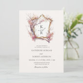 Waterverf Sakura Kersenbloem bruiloft uitnodiging (Staand voorkant)