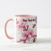 Waterverf Sakura Kersenbloesem met Bijen Mok (Links)