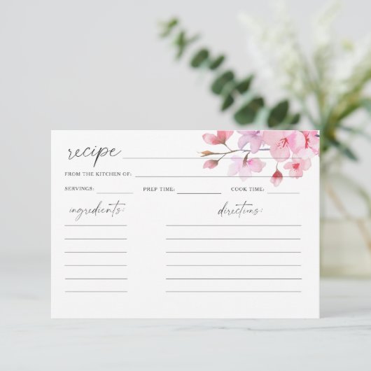 Waterverf Sakura - receptenkaart (Staand voorkant)