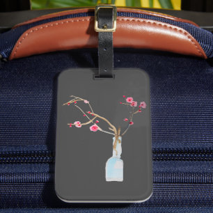 Waterverf sakura roze kers blossom bagagelabel