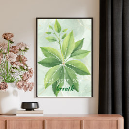 Waterverf salie groen laat botanisch Poster achter