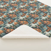 Waterverf salie groene kerst peperkoek huizen sherpa deken (3/4)