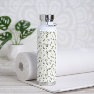 Waterverf Salie Groene Olijf Chic Frans Patroon Waterfles