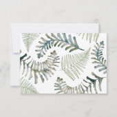 Waterverf Saliegroen Blad Bruiloft RSVP Kaartje (Achterkant)