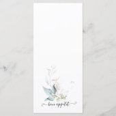 Waterverf saliegroen eucalyptus met roos menu (Achterkant)