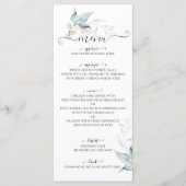 Waterverf saliegroen eucalyptus met roos menu (Voorkant)