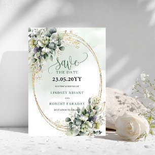 Waterverf Saliegroen Loof Save The Date
