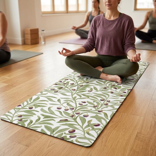 Waterverf Saliegroen Olijftak Botanisch Yogamat