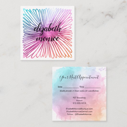 Waterverf Salon Afsprakenkaartje (Voorkant / Achterkant)