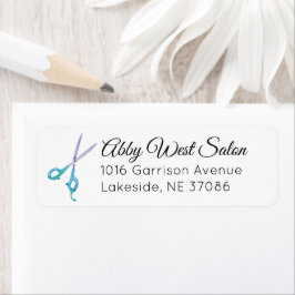Waterverf Salon Return-adreslabel Etiket