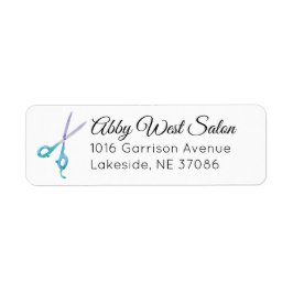 Waterverf Salon Return-adreslabel Etiket