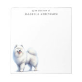 Waterverf Samoyed van het bureau van Notitieblok (Voorkant)