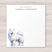 Waterverf Samoyed van het bureau van Notitieblok