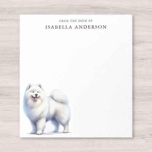 Waterverf Samoyed van het bureau van Notitieblok