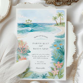 Waterverf San Andrés Colombia Huwelijk Kaart