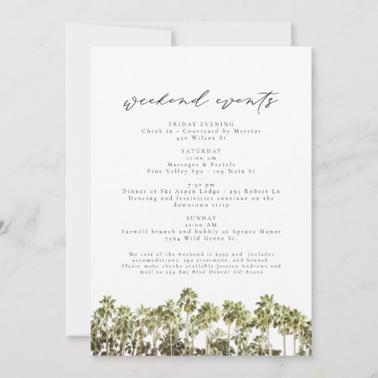 Waterverf San Diego Californië Skyline Beach Kaart (Achterkant)