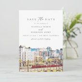 Waterverf San Diego Skyline Beach sparen de Datum Kaart (Staand voorkant)