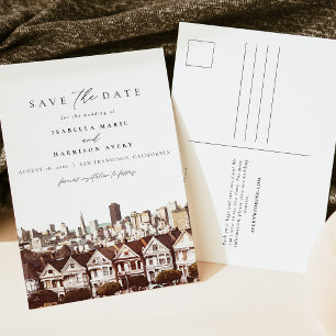Waterverf San Francisco Californië Stadssilhouet Briefkaart