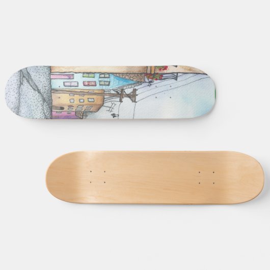 Waterverf San Francisco Persoonlijk Skateboard (Horizontaal)