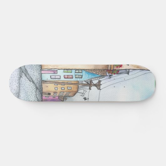 Waterverf San Francisco Persoonlijk Skateboard (Horizontaal)