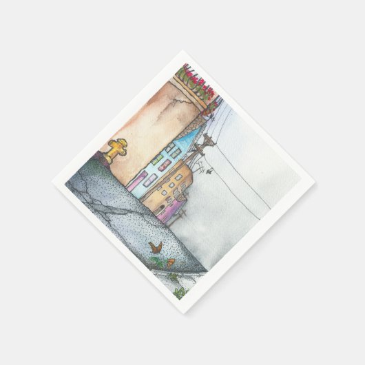 Waterverf San Francisco Servetten (Hoek)