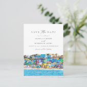 Waterverf San Juan Puerto Rico Skyline Tropical Briefkaart (Staand voorkant)