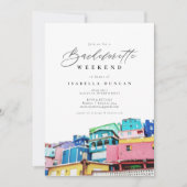 Waterverf San Juan Puerto Rico Skyline Tropical Kaart (Voorkant)