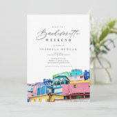 Waterverf San Juan Puerto Rico Skyline Tropical Kaart (Staand voorkant)