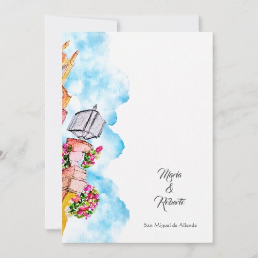 Waterverf San Miguel de Allende Bewaar de datum Kaart (Achterkant)