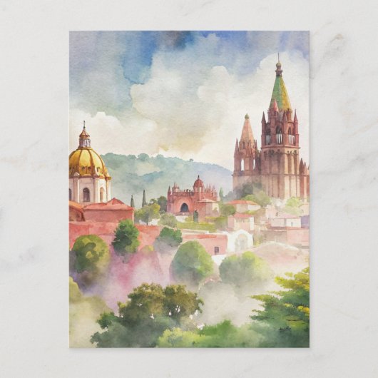 Waterverf San Miguel de Allende Briefkaart (Voorkant)