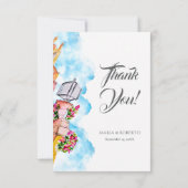 Waterverf San Miguel de Allende rustieke bruiloft Bedankkaart (Achterkant)