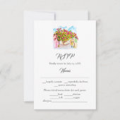 Waterverf San Miguel de Allende Wedding RSVP Kaart (Voorkant)