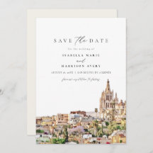 Waterverf San Miguel Mexico Save the Date