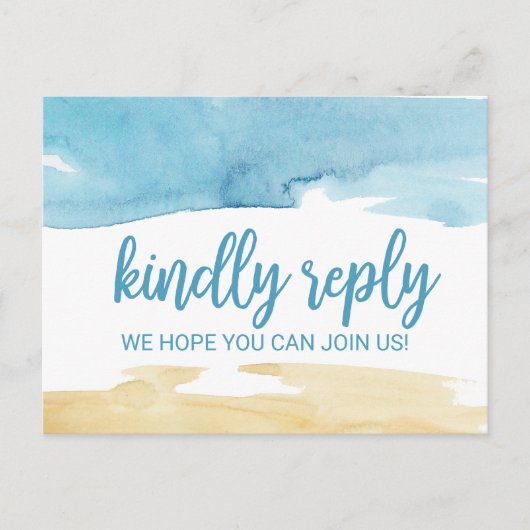 Waterverf Sand and Zee Menu Keuze RSVP (Voorkant)