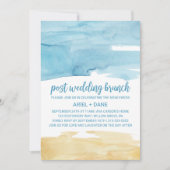 Waterverf Sand and Zee Post Wedding Brunch Kaart (Voorkant)