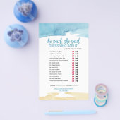 Waterverf Sand and Zee "Wedding Word Search"-spel Flyer (Enkel)