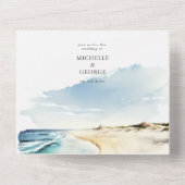 Waterverf Sand Beach All In One Uitnodiging (Achterkant)