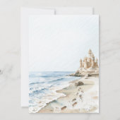 Waterverf Sand Castle Beach Bachelorette Party Kaart (Achterkant)