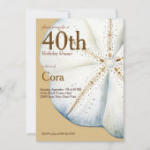 Waterverf Sand Dollar verjaardagsuitnodiging Kaart (Voorkant)