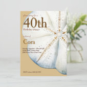 Waterverf Sand Dollar verjaardagsuitnodiging Kaart (Staand voorkant)