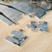 Waterverf Sandhill Crane op een vijver Legpuzzel (Zijkant)