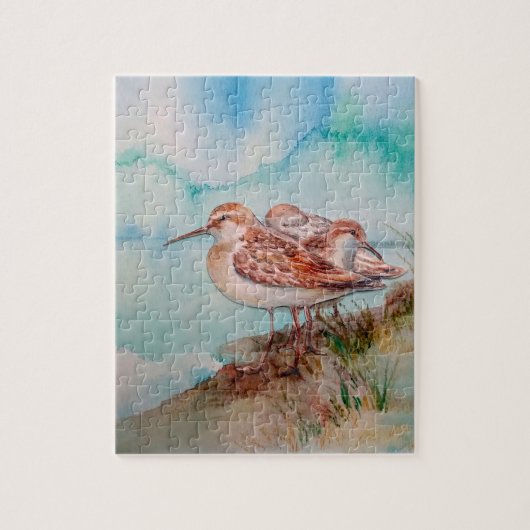 Waterverf Sandpiper Shore Bird Legpuzzel (Verticaal)