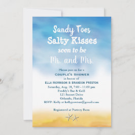 Waterverf Sandy Toes Couple's Shower - sky & Zand Kaart