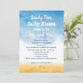 Waterverf Sandy Toes Couple's Shower - sky & Zand Kaart (Staand voorkant)