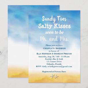 Waterverf Sandy Toes Couple's Shower - sky & Zand Kaart
