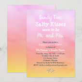 Waterverf Sandy Toes Engagement Party zonsondergan Kaart (Voorkant / Achterkant)