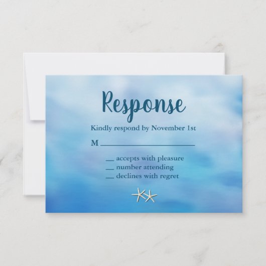 Waterverf Sandy Toes RSVP stervis (Voorkant)