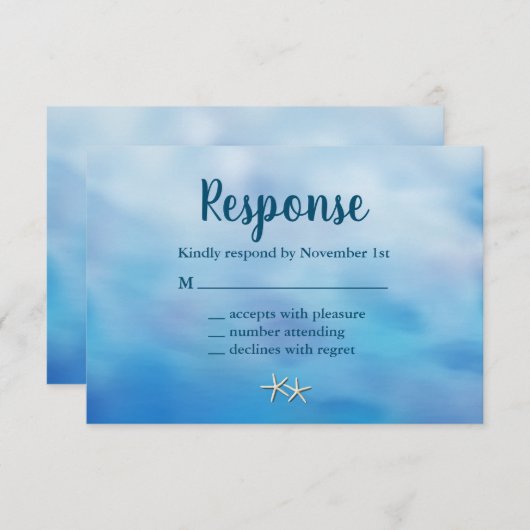 Waterverf Sandy Toes RSVP stervis (Voorkant / Achterkant)