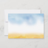 Waterverf Sandy Toes Wedding RSVP - lucht en zand (Achterkant)